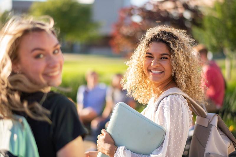 GVSU students on the Allendale campus.